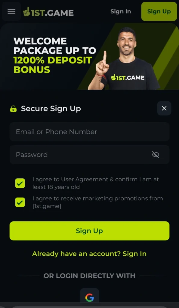 1st Game Log-in